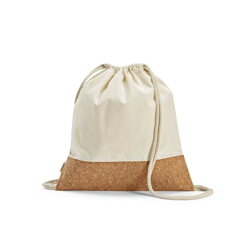 image du produit Sac à cordelettes en coton recyclé et RPET - Sac pochon 180g/m2