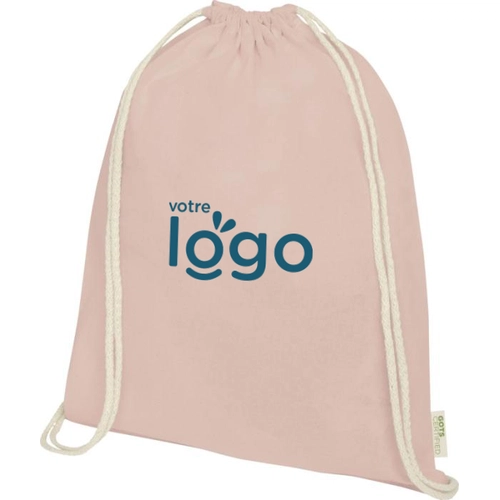 image du produit Sac à dos en coton avec fermeture à cordon - sac 140g 5 litres certifié GOTS