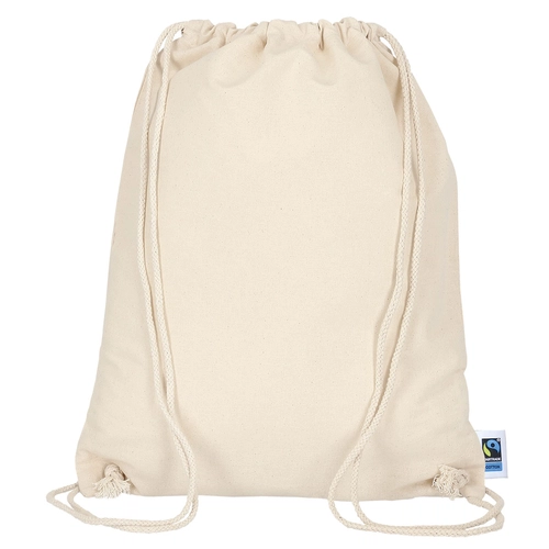 image du produit Sac à dos Fairtrade 100% coton avec fermeture à cordon de serrage