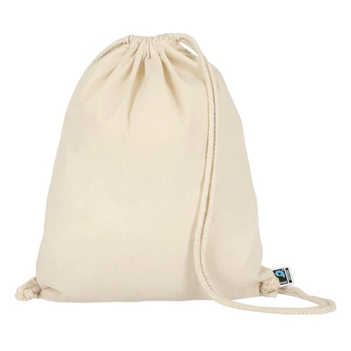 image du produit Sac à dos Fairtrade 100% coton avec fermeture à cordon de serrage