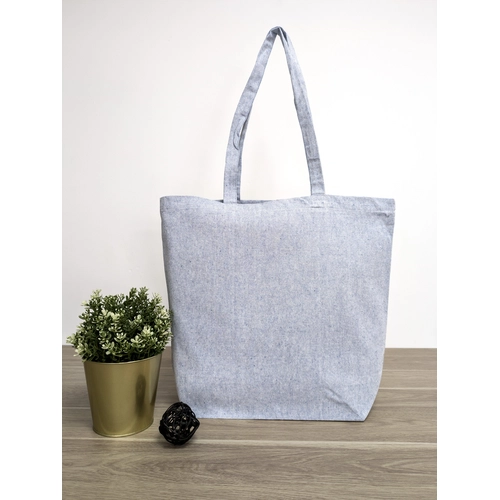 image du produit Sac cabas en coton recyclé 280gr avec soufflet 15cm - coton certifié GRS