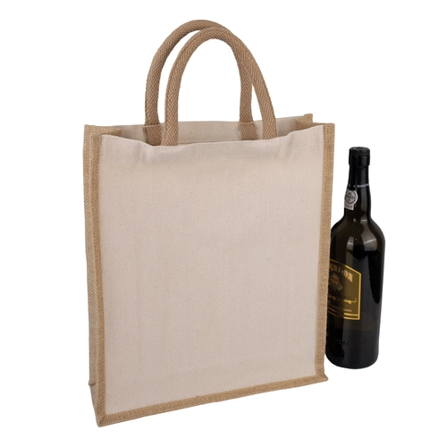 image du produit Sac cabas pour 3 bouteille en jute 100% naturelle