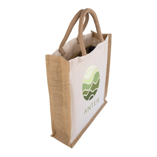image du produit Sac cabas pour 3 bouteille en jute 100% naturelle