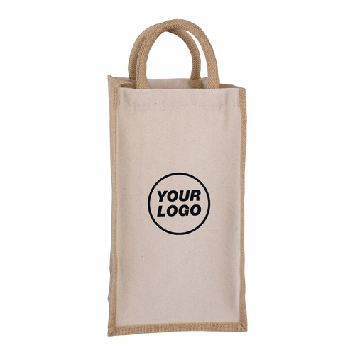 image du produit Sac cabas pour 4 bouteille en jute 100% naturelle