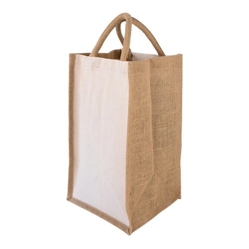 image du produit Sac cabas pour 4 bouteille en jute 100% naturelle