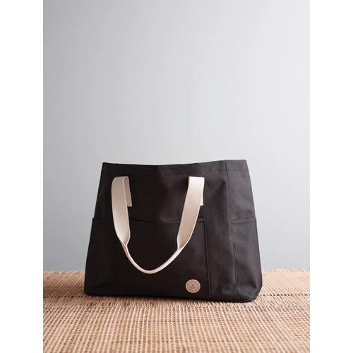 image du produit Sac de plage élégant - détails en coton et imitation cuir