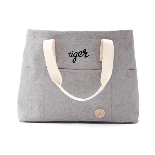 image du produit Sac de plage élégant - détails en coton et imitation cuir