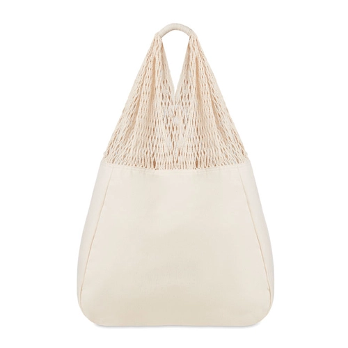 image du produit Sac de plage en coton - sac filet avec longues poignées