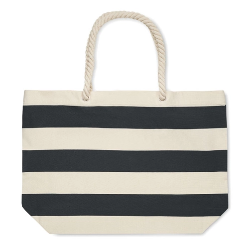 image du produit Sac de plage rayé en coton avec anses corde 220 gr/m2