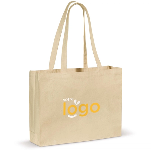 image du produit Sac en coton avec soufflet certifié OEKO-TEX 280g.m2