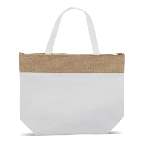 image du produit Sac isotherme de plage en coton et jute - idéal pour le shopping