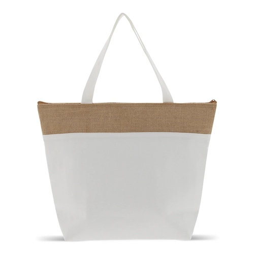 image du produit Sac isotherme de plage en coton et jute - idéal pour le shopping