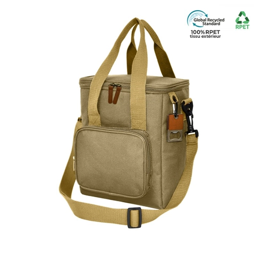 image du produit Sac isotherme en RPET avec ouvre bouteille en bois - en polyester recyclé