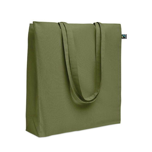 image du produit Sac shopping en coton avec soufflet et longues anses