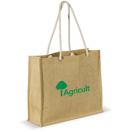 image du produit Sac shopping en toile de jute avec anses en corde de coton