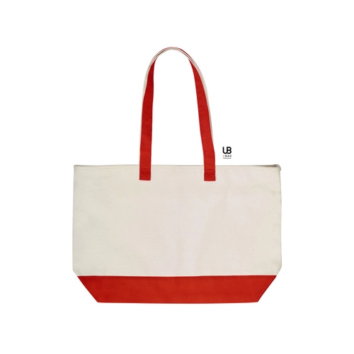 image du produit Sac shopping zippé bicolore 100% canvas coton 630grs