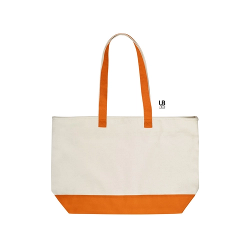 image du produit Sac shopping zippé bicolore 100% canvas coton 630grs