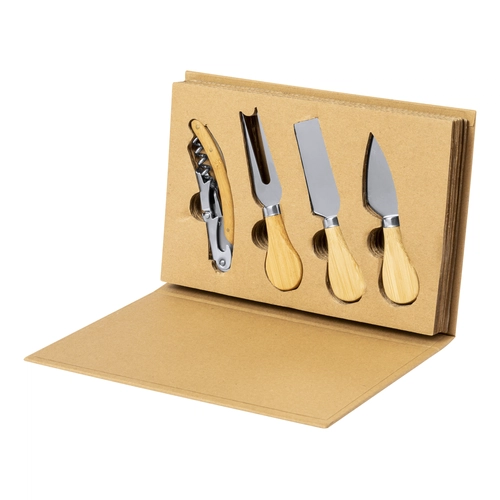 image du produit Set de 4 couteaux avec son sommelier en acier inox