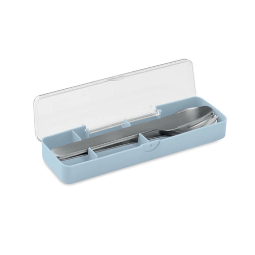 image du produit Set de couverts en acier inoxydable avec étui en PP