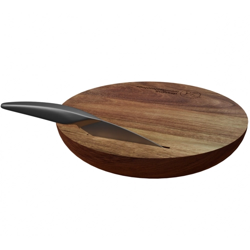 image du produit Set exclusif de planche à découper en bois d'acacia avec couteau inox