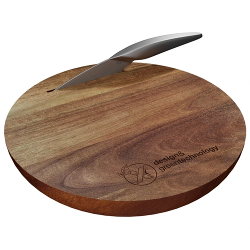 image du produit Set exclusif de planche à découper en bois d'acacia avec couteau inox