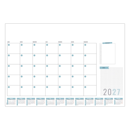 image du produit Sous-main publicitaire avec une grille calendaire sur le côté