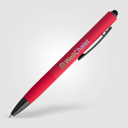 image du produit Stylo à bille en aluminium recyclé - mécanisme à bouton-poussoir et stylet