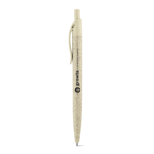 image du produit Stylo à bille en fibre de paille de blé avec clip