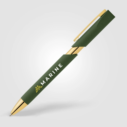 image du produit Stylo avec finitions dorées en plastique recyclé