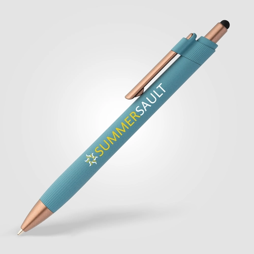 image du produit Stylo bille stylet - plastique recyclé - finition bronze