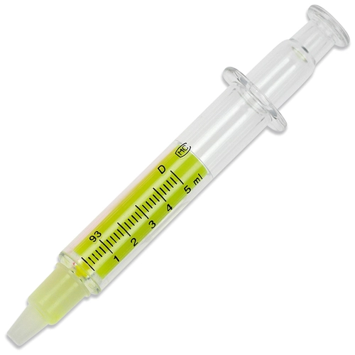 image du produit Surligneur en forme de seringue, disponible en 4 couleurs