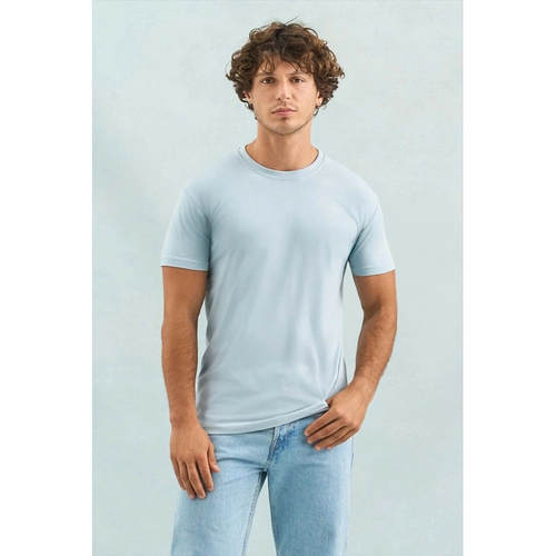 image du produit T-shirt homme col rond, 100% coton semi-peigné ringspun