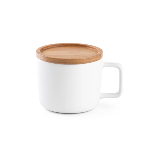 image du produit Tasse en céramique 230 ml avec couvercle et base en bambou