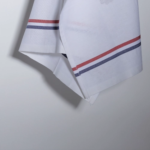 image du produit Torchon made in France en coton certifié oektoex - avec bandes tricolores