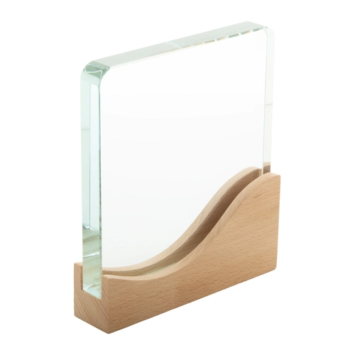 image du produit Trophée en verre avec socle en bois de hêtre